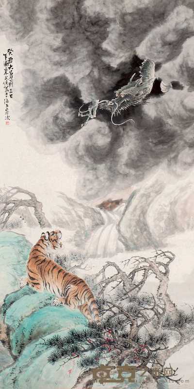 朱文侯 风云际会 立轴 148×76cm